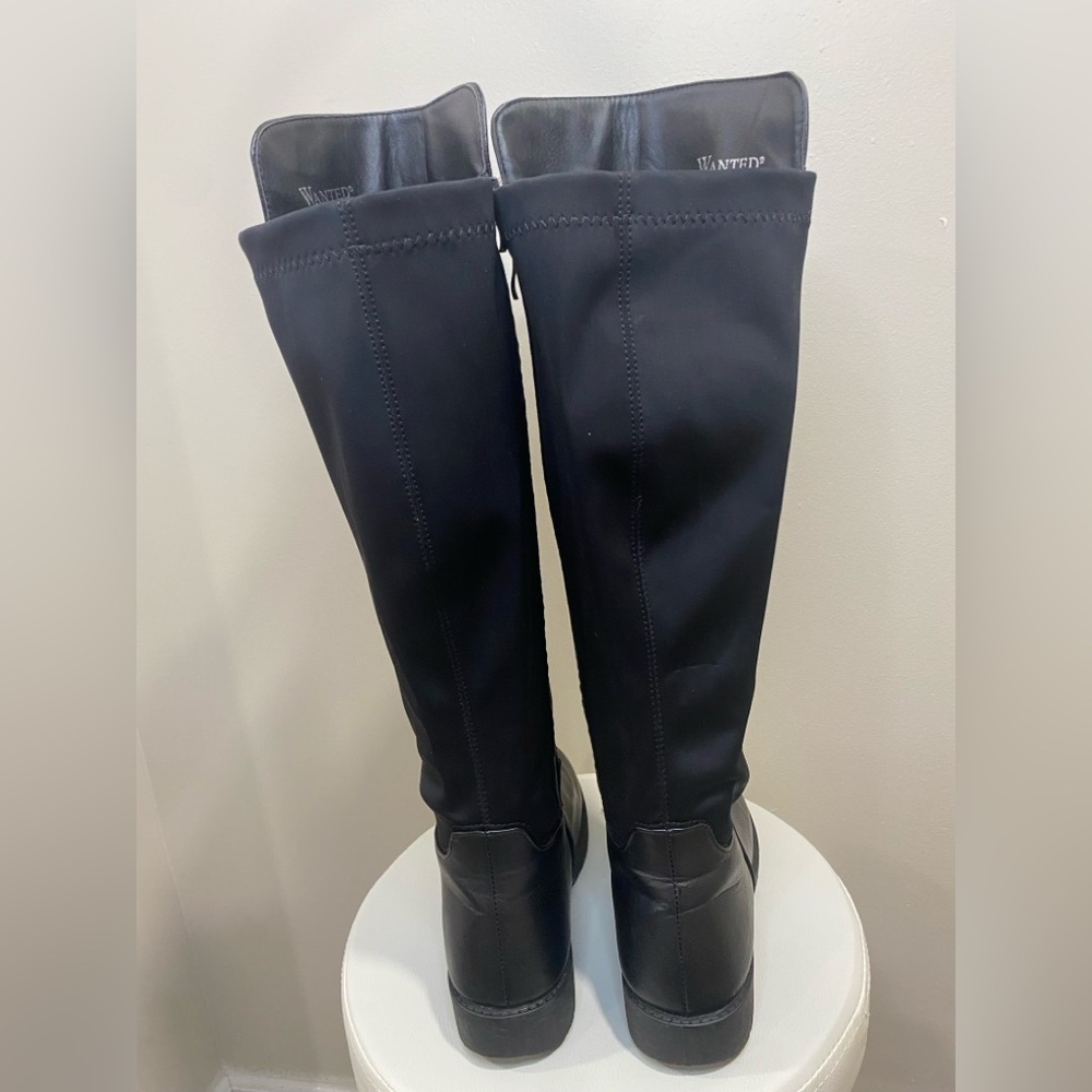 Wanted womens Black faux Leather Knee-High Boots - Picture 4 of 8